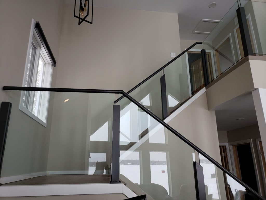 interior cabin glass railings stairs